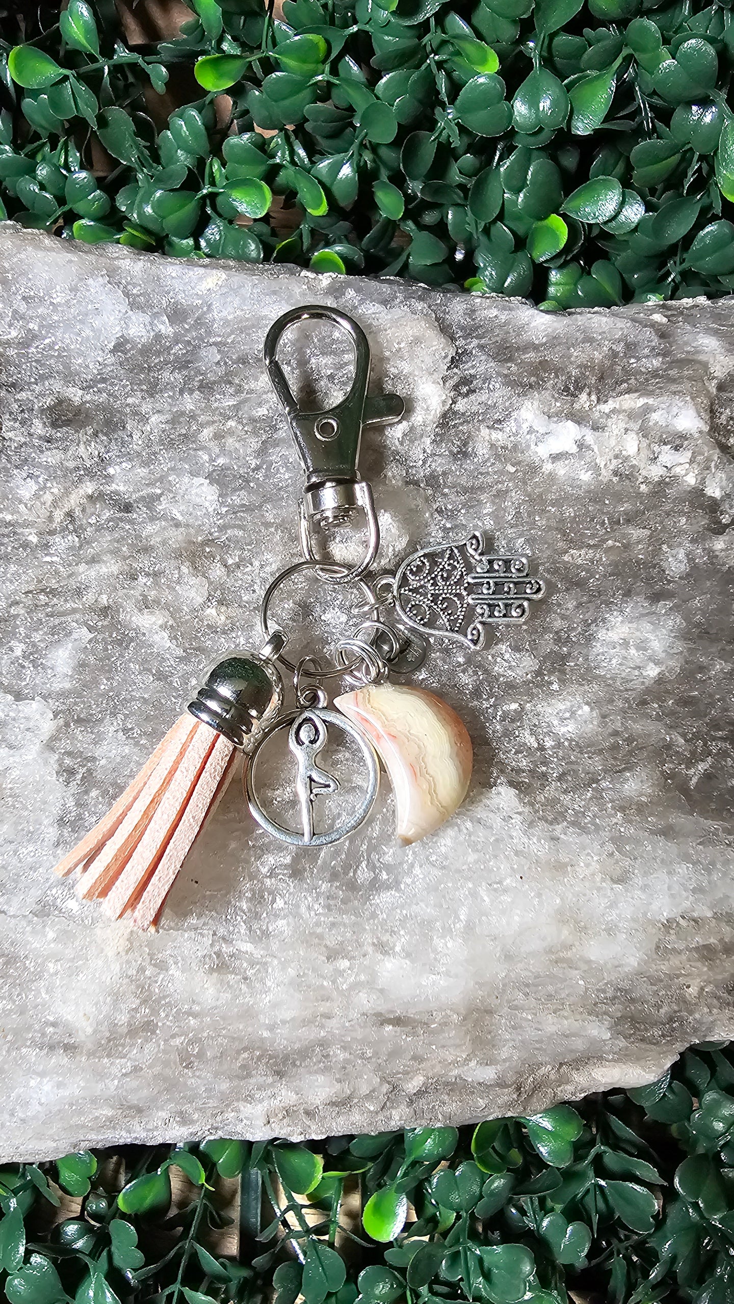 Peach Agate - crystal moon vibes charm